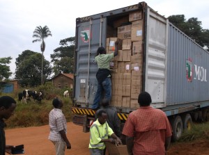 opening the container